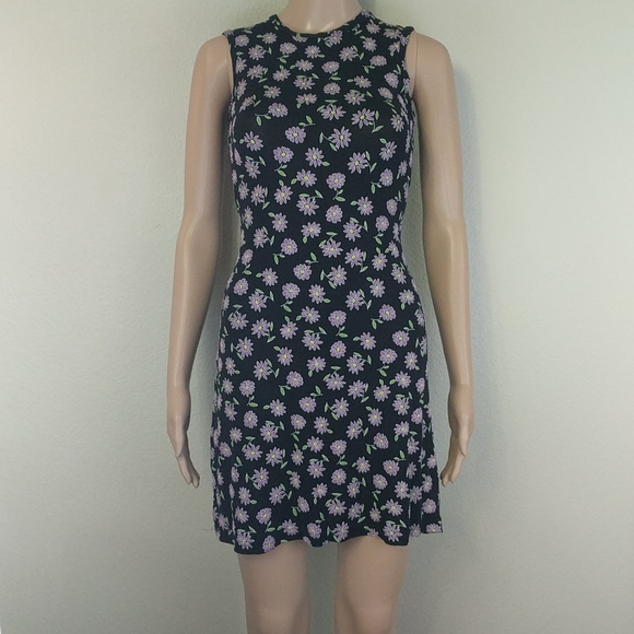 [CLE Paris] Open Back Purple Daisy Floral Dress - Picture 2 of 4